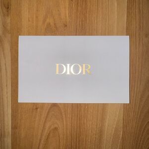 Dior White Card or receipt holder with Gold Foil Logo